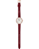 Emporio Armani Rosa Two Hand White Dial Red Leather Strap Watch For Women - AR11357 Authentic Buy Shop Now