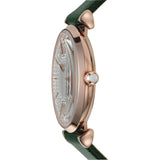 Emporio Armani Pro Planet Analog Silver Dial Green Leather Strap Watch For Women - AR11517 Authentic Buy Shop Now