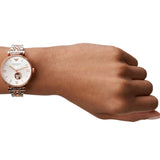 Emporio Armani Gianni T-Bar Analog White Dial Two Tone Steel Strap Watch For Women - AR60019 Authentic Buy Shop Now