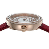 Emporio Armani Two-Hand Analog White Dial Red Leather Strap Watch For Women - AR11532 Authentic Buy Shop Now