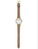 Emporio Armani Gianni T Bar Crystals Silver Dial Brown Leather Strap Watch For Women - AR11518 Authentic Buy Shop Now