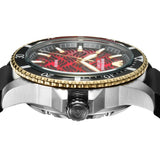 Emporio Armani Meccanico Automatic Red Dial Black Silicon Strap Watch For Men - AR60070 Authentic Buy Shop Now