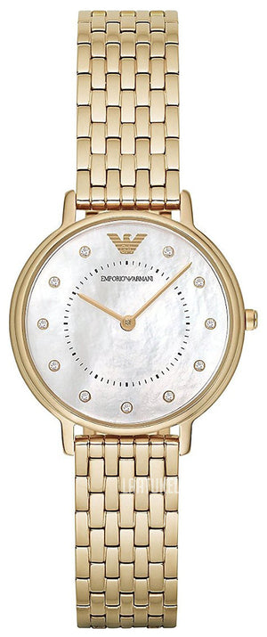 Emporio Armani Dress Analog Mother of Pearl Dial Gold Steel Strap Watch For Women - AR11007 Authentic Buy Shop Now