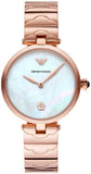 Emporio Armani Arianna White Mother of Pearl Dial Rose Gold Steel Strap Watch For Women - AR11236 Authentic Buy Shop Now