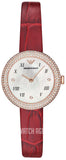 Emporio Armani Rosa Two Hand White Dial Red Leather Strap Watch For Women - AR11357 Authentic Buy Shop Now