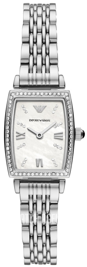 Emporio Armani Gianni T-Bar Quartz White Dial Silver Steel Strap Watch For Women - AR11405 Authentic Buy Shop Now