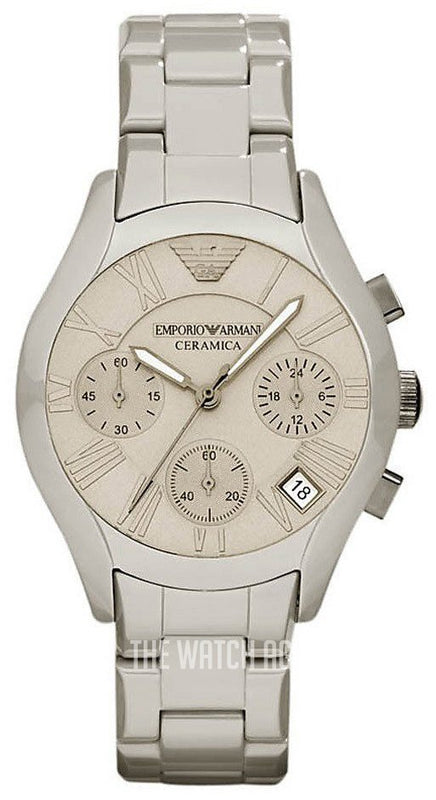 Emporio Armani Valente Chronograph Grey Dial Grey Steel Strap Watch For Men - AR1460 Authentic Buy Shop Now