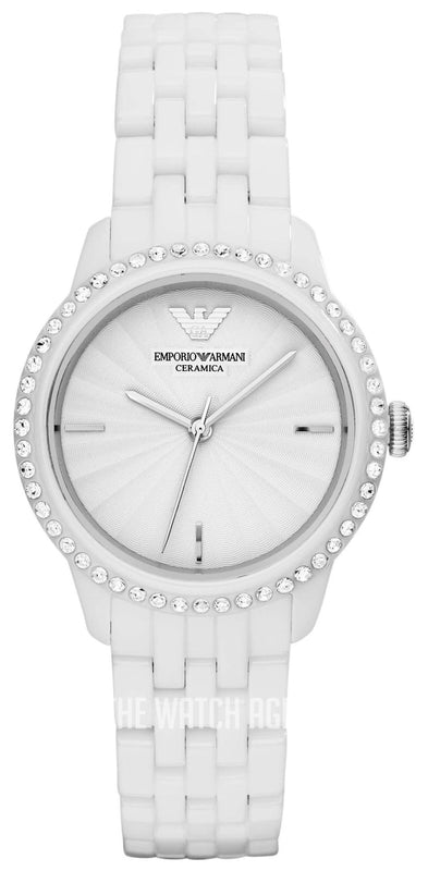 Emporio Armani Ceramic White Dial White Ceramic Bracelet Watch For Women - AR1477 Authentic Buy Shop Now