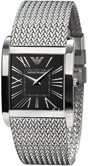 Emporio Armani Classic Black Dial Silver Mesh Bracelet Watch For Women - AR2013 Authentic Buy Shop Now