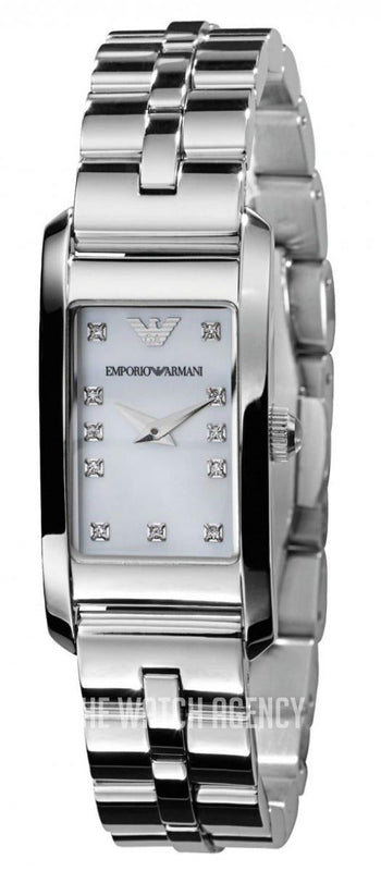 Emporio Armani Donna Mother Of Pearl White Dial Silver Steel Strap Watch for Women - AR3167 Authentic Buy Shop Now