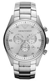 Emporio Armani Sportivo Chronograph Silver Dial Silver Steel Strap Watch For Men - AR5963 Authentic Buy Shop Now