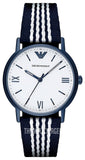 Emporio Armani Kappa Dress White Dial Two Tone NATO Strap Watch For Men - AR80005 Authentic Buy Shop Now