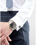 Emporio Armani Quartz Black Dial Two Tone Steel Strap Watch For Men - AR80017 Authentic Buy Shop Now