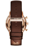 Emporio Armani Classic Chronograph Brown Dial Brown Leather Strap Watch For Men - AR0387 Authentic Buy Shop Now