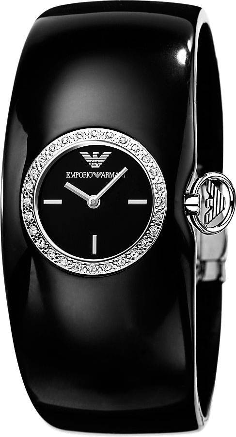 Emporio Armani Casual Analog Black Dial Black Leather Strap Watch For Women - AR0739 Authentic Buy Shop Now