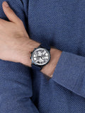Emporio Armani Renato Chronograph Silver Dial Blue Silicone Strap Watch For Men - AR11026 Authentic Buy Shop Now