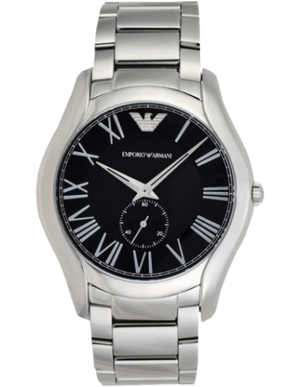 Emporio Armani Valente Quartz Black Dial Silver Steel Strap Watch For Men - AR11086 Authentic Buy Shop Now