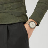Emporio Armani Aviator Chronograph Quartz Grey Dial Beige Leather Strap Watch For Men - AR11107 Authentic Buy Shop Now