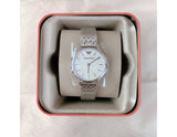 Emporio Armani Mother of Pearl Dial Silver Steel Strap Watch For Women - AR11112 Authentic Buy Shop Now