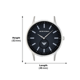 Emporio Armani Renato Quartz Black Dial Silver Steel Strap Watch For Men - AR11118 Authentic Buy Shop Now
