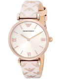 Emporio Armani Analog Grey Dial Pink Leather Strap Watch For Women - AR11126 Authentic Buy Shop Now