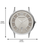 Emporio Armani Renato Quartz Silver Dial Brown Leather Strap Watch For Men - AR11185 Authentic Buy Shop Now