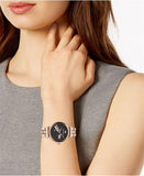 Emporio Armani Gianni T Bar Black Dial Rose Gold Steel Strap Watch For Women - AR11206 Authentic Buy Shop Now