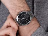 Emporio Armani Giovanni Chronograph Black Dial Silver Steel Strap Watch For Men - AR11208 Authentic Buy Shop Now