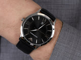Emporio Armani Giovanni Analog Black Dial Black Leather Strap Watch For Men - AR11210 Authentic Buy Shop Now