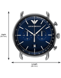 Emporio Armani Aviator Chronograph Blue Dial Silver Steel Strap Watch For Men - AR11238 Authentic Buy Shop Now