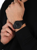 Emporio Armani Renato Black Dial Black Leather Strap Watch for Men - AR11276 Authentic Buy Shop Now