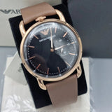 Emporio Armani Aviator Quartz Black Dial Brown Leather Strap Watch For Men - AR11337 Authentic Buy Shop Now