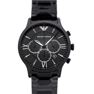 Emporio Armani Giovanni Chronograph Black Dial Black Steel Strap Watch For Men - AR11349 Authentic Buy Shop Now