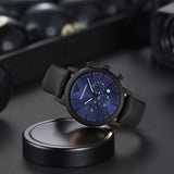 Emporio Armani Luigi Analog Blue Dial Black Leather Strap Watch For Men - AR11351 Authentic Buy Shop Now