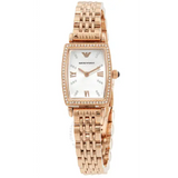 Emporio Armani Gianni T Bar Quartz Crystals White Dial Rose Gold Steel Strap Watch For Women - AR11406 Authentic Buy Shop Now