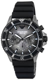 Emporio Armani Diver Chronograph Black Dial Black Silicon Strap Watch For Men - AR11515 Authentic Buy Shop Now
