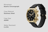 Emporio Armani Ruggero Chronograph Black Dial Black Leather Strap Watch for Men - AR11690 Authentic Buy Shop Now