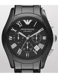 Emporio Armani Valente Chronograph Black Dial Black Ceramic Strap Watch For Men - AR1400 Authentic Buy Shop Now