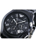 Emporio Armani Valente Chronograph Black Dial Black Ceramic Strap Watch For Men - AR1400 Authentic Buy Shop Now