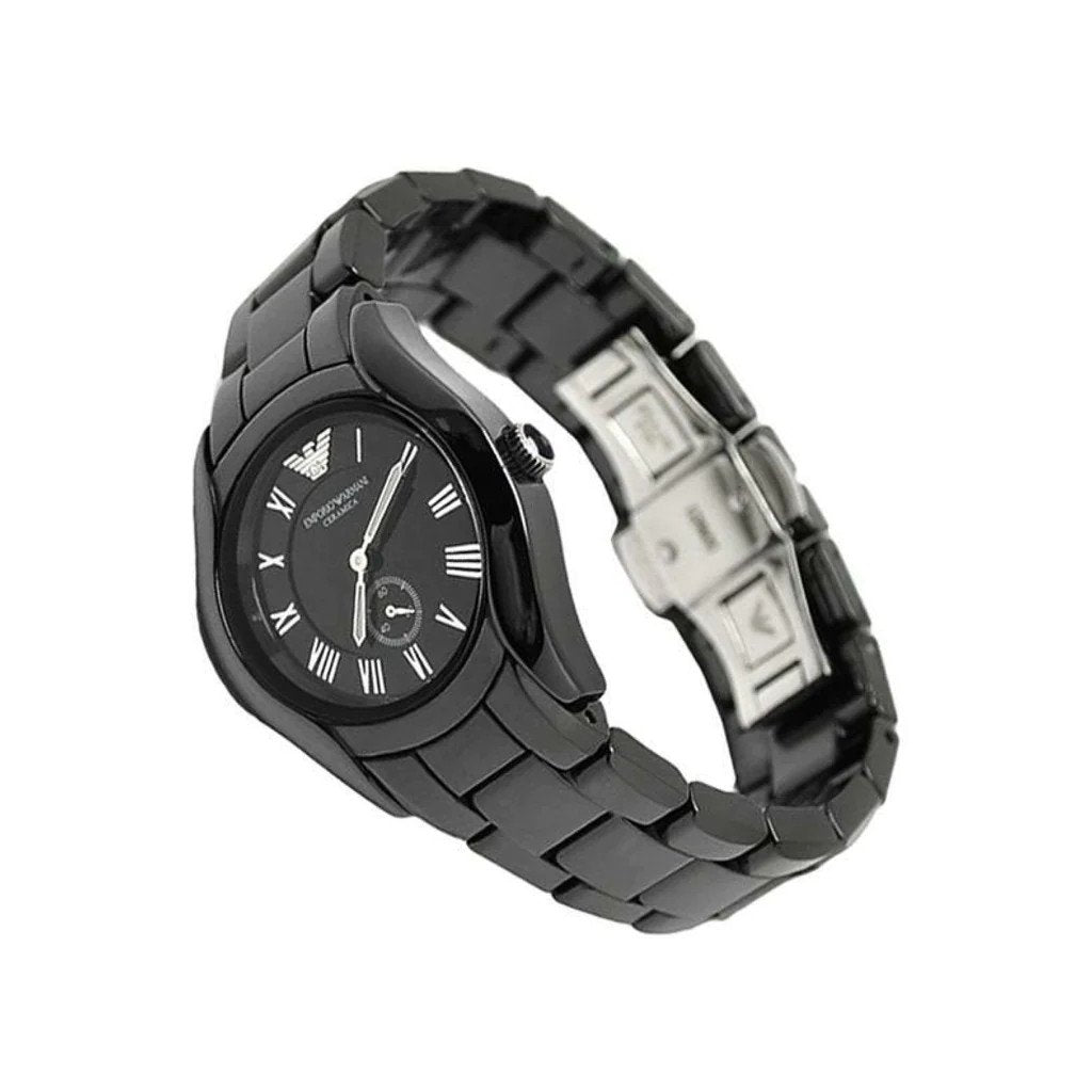 Emporio Armani Ceramica Quartz Black Dial Black Steel Strap Watch For Women - AR1402 Authentic Buy Shop Now
