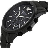 Emporio Armani Ceramica Chronograph Black Dial Black Steel Strap Watch For Men - AR1451 Authentic Buy Shop Now
