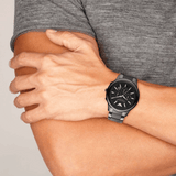 Emporio Armani Ceramica Chronograph Black Dial Black Steel Strap Watch For Men - AR1451 Authentic Buy Shop Now