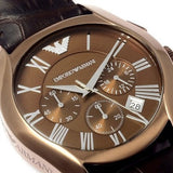 Emporio Armani Valente Classic Brown Dial Brown Leather Strap Watch For Men - AR1609 Authentic Buy Shop Now