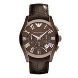 Emporio Armani Valente Classic Brown Dial Brown Leather Strap Watch For Men - AR1609 Authentic Buy Shop Now