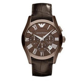 Emporio Armani Valente Classic Brown Dial Brown Leather Strap Watch For Men - AR1609 Authentic Buy Shop Now
