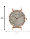 Emporio Armani Gianni T Bar Gunmetal Dial Beige Leather Strap Watch For Women - AR1681 Authentic Buy Shop Now