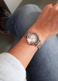 Emporio Armani Gianni T Bar Grey Dial Two Tone Stainless Steel Watch For Women - AR1725 Authentic Buy Shop Now