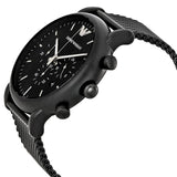 Emporio Armani Sport Chronograph Black Dial Black Mesh Bracelet Watch For Men - AR1968 Authentic Buy Shop Now