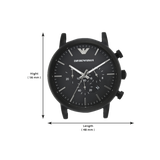 Emporio Armani Luigi Chronohraph Black Dial Black Leather Strap Watch For Men - AR1970 Authentic Buy Shop Now