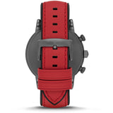 Emporio Armani Luigi Chronograph Black Dial Red Leather Strap Watch For Men - AR1971 Authentic Buy Shop Now